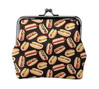 Fun Food Hot Dogs Portefeuille minimaliste léger pour l'école et le travail, Noir , Taille unique, Pochette à monnaie