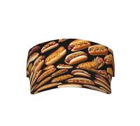 Fun Food Hot Dogs Sport Visière Soleil Chapeaux Réglable Vide Top Baseball Cap Polyester Ball Caps pour Femme et Homme, Noir , taille unique