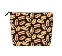 Fun Food Hot Dogs Trousse de maquillage de voyage polyvalente, idéale pour les routines quotidiennes et les voyages d'affaires, Noir , Taille unique, Trousse de toilette
