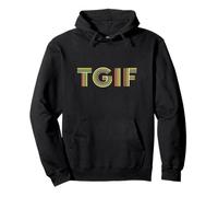 Fun Friday TGIF Typographie à Rayures rétro pour Homme et Femme Sweat à Capuche