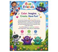 Fun Friends Coloring Book: Super Kids Adventure Coloring Book for Kids Ages 3-7: Cute Astronauts, Monsters, Robots, Superheroes, Aliens & More | Easy, ... Pages for Toddlers and Preschool Kids