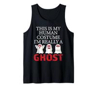 Fun Ghosts Humour This is My Human Costume Halloween Fantôme Débardeur