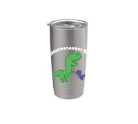 Fun Grandpa Dino Lover Grandpasaurus Rex Gobelet isotherme en acier inoxydable double paroi