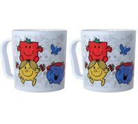 Fun House 005184 Monsieur Madame Mug Micro-Ondable pour Enfant Polypropylène Multicolore 10,5 x 8,2 x 8,7 cm (Lot de 2)