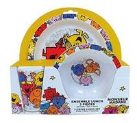 Fun house 005185 monsieur madame ensemble de repas pour enfants polypropylène multicolore 26,5 x 7 x 25 cm 3 pièces Multicolore G