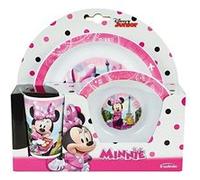 Fun house 005471 disney minnie ensemble repas contenant 1 assiette, 1 bol et 1 verre pour enfant polypropylène rose 26.5x8.5x24. Rose G