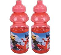 Fun House 006083 MIRACULOUS GOURDE LADYBUG 350 ML POUR ENFANT Rouge (Lot de 2)