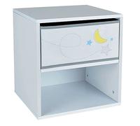 Fun House 713038 Espace Chevet/Table de Nuit avec tiroir H.36 X L. 33 X P. 30 CM pour Enfant, à partir de 2 Ans, Brun