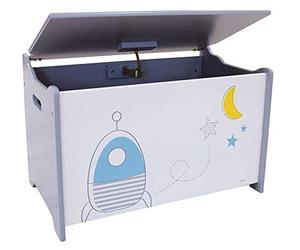 FUN HOUSE 713043 ESPACE Coffre à Jouets H.40 X L.58 X P.36 CM pour Enfant, Bleu