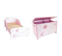 Fun House 713044 Licorne Lit pour Enfant, Blanc, à partir de 3 Ans & 713050 Licorne Coffre à Jouets pour Enfant, à partir de 3 Ans