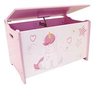 FUN HOUSE 713050 LICORNE Coffre à jouets pour enfant, à partir de 3 ans, Blanc,rose