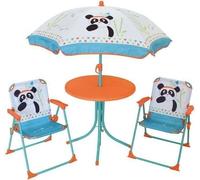 FUN HOUSE 713095 INDIAN PANDA Salon de jardin avec une table, 2 chaises pliables et un parasol pour enfant