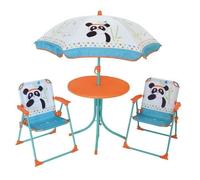 FUN HOUSE 713095 INDIAN PANDA Salon de jardin avec une table, 2 chaises pliables et un parasol pour enfant