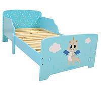 FUN HOUSE 713303 Leon Le Dragon Lit pour Enfant 140 x 70 cm avec sommier à Lattes sans Matelas, 1 Personne, Bleu