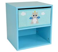 FUN HOUSE 713304 LEON LE DRAGON Chevet / Table de nuit avec tiroir H.36 X L. 33 X P. 30 CM pour enfant