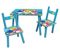 BABY SHARK table rectangulaire 41,5x61x42 cm + 2 chaises 49,5x31x31,5cm pour enfant