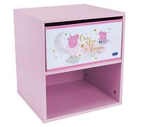 FUN HOUSE 713497 Peppa Pig Chevet/Table de Nuit avec tiroir H.36 X L. 33 X P. 30 CM pour Enfant, Blanc