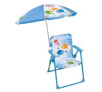 FUN HOUSE 713516 MA Petite Carapace Chaise Pliante Tortue H.53 X L.38,5 X P.37,5 CM avec Parasol Ø65 CM pour Enfant, Bleu