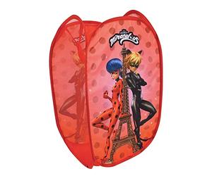 Fun House 713611 MIRACULOUS LADYBUG Panier à linge pop up H.60 X L.35 X P.35 CM Rouge