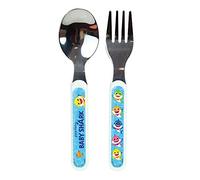 FUN HOUSE BABY SHARK ENSEMBLE COUVERTS INOX COMPRENANT UNE FOURCHETTE ET UNE CUILLERE H.13,5 X L.3 CM POUR ENFANT