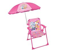 FUN HOUSE | Chaise Pliante pour Enfant Pat’Patrouille Stella Everest avec Parasol Ø 65 cm | H53 x L39 x P39 cm | Licence Officielle | Mobilier Extérieur Enfant | Idée Cadeau Plen Air Dès 2 Ans