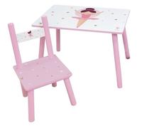 FUN HOUSE Danseuse Ballerine Table H 41,5 cm x l 61 cm x P 42 cm avec une chaise H 49,5 cm x l 31 cm x P 31,5 cm - Pour enfant