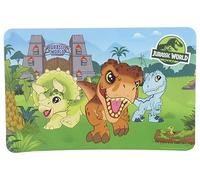 Fun House - Ensemble de sous-plats pour enfants - Placemat rectangulaire - 43 x 28 cm - Bleu - 1 pièce - Lavage à la main - JURASSIC WORLD