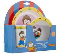 Coffret repas T'choupi : verre, assiette et bol Multicolors G