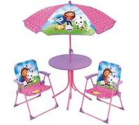 FUN HOUSE GABBY ET LA MAISON MAGIQUE - Salon de jardin pour enfant avec une table, deux chaises et un parasol Violet G