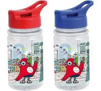 Fun House Gourde Jeux Olympiques Paris 2024 – 380 ml avec paille pour enfant – Rouge/bleu