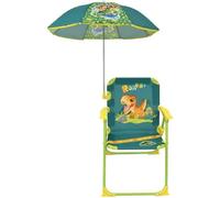 FUN HOUSE JURASSIC WORLD Chaise pliante de camping dinosaures - H.38.5 xl.38.5 x P.37.5 cm - Avec un parasol ø 65 cm - Pour enfant
