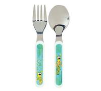 FUN HOUSE MARSUPILAMI Ensemble de couverts réutilisables comprenant une fourchette et une cuillère pour enfant H.13,5 X L.3 CM 005861 | BIBI BOBO BUBU | dée cadeau enfant Anniversaire Noël Pâques
