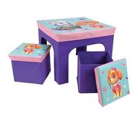 Fun House Pat Patrouille fille ensemble table avec 2 tabourets de rangement pliables pour enfant