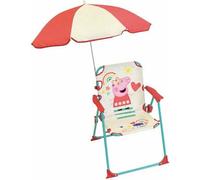 FUN HOUSE Peppa Pig Chaise de camping pliante avec parasol - H.38,5 x L.38,5 x P.37,5 cm + Parasol ø 65 cm - Pour enfants