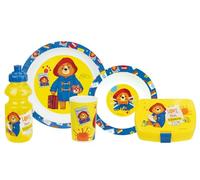 FUN HOUSE | Set Boite Repas Paddington Pour Enfant | 1 Verre, 2 Assiettes + Gourde et Boite Goûter | Licence Officielle | Réutilisable et Micro-ondable | Marque Française | Couleurs VIves |Idée Cadeau