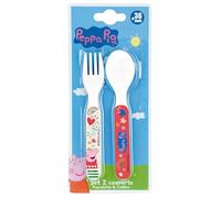 Fun House | Set Couverts Enfant Peppa Pig | Fourchette + Cuillère | Apprentissage Autonomie Repas | Vaisselle Réutilisable | Plastique | Collection Peppa Pig | Idée Cadeau Dès 36 Mois +