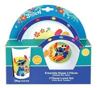 FUN HOUSE | Set Vaissellle Lilo & Stitch Pour Enfant | 1 verre, 1 Assiette + 1 Bol | Réutilisable & Micro-Ondable | Licence Officielle Disney | Fan Stitch | Marque Française | Idée Cadeau Enfant