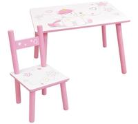 FUN HOUSE - Table licorne h 41,5 cm x l 61 cm x p 42 cm avec une chaise h 49,5 cm x l 31 cm x p 31,5 cm pour enfant