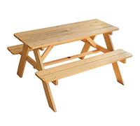 Fun House | Table Pique-Nique en Bois en Pin Naturel pour Enfant | H53 x L95 x P75 Cm | Emplacement Parasol Intégré | Mobilier Jardin Extérieur | Montage Facile | Idée Cadeau Plen Air Dès 3 Ans