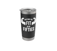 Fun I Put the Fit in my Fifties 50th Birthday Gen X Workout Gobelet isotherme en acier inoxydable double paroi