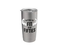 Fun I Put the Fit in my Fifties 50th Birthday Gen X Workout Gobelet isotherme en acier inoxydable double paroi
