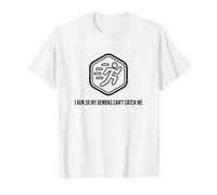 Fun I Run So My Demons Can't Catch Me Exercise Humor Design T-Shirt Graphique avec Valeur, Homme, Blanc, XL