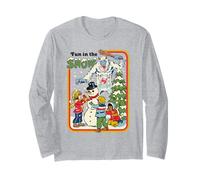 Fun in The Snow Christmas Snowman Retro Funny Adult Humor Manche Longue