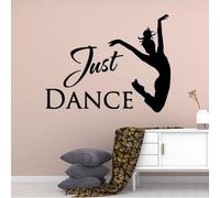 Fun Just Dance Girl Texte Stickers muraux en vinyle pour chambre de fille Sticker mural Danseuse 57 x 71 cm