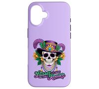 Fun Mardi Sugar Skull Laissez Le Bon Temps Rouler Coque pour iPhone 16
