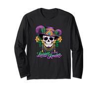 Fun Mardi Sugar Skull Laissez Le Bon Temps Rouler Manche Longue