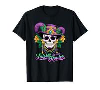 Fun Mardi Sugar Skull Laissez Le Bon Temps Rouler T-Shirt