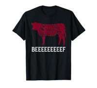 Fun Meat Lover Cow BBQ Barbecue Beef Cuts Illustration T-Shirt