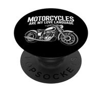 Fun Motorcycles Are My Love Language Design for Men, Women PopSockets PopGrip Adhésif