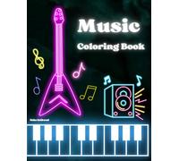 Fun Musical Instruments Coloring Book: 70 Unique Designs of Cool Instruments - 8.5x11 Activity Book with Neon Covers for Kids, Teens, and Music Lovers!